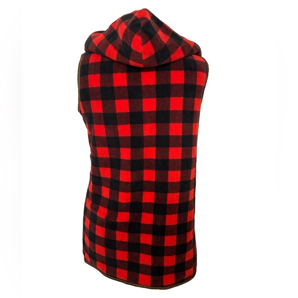 Buffalo Plaid Sherpa Vest - Picture 2 of 4